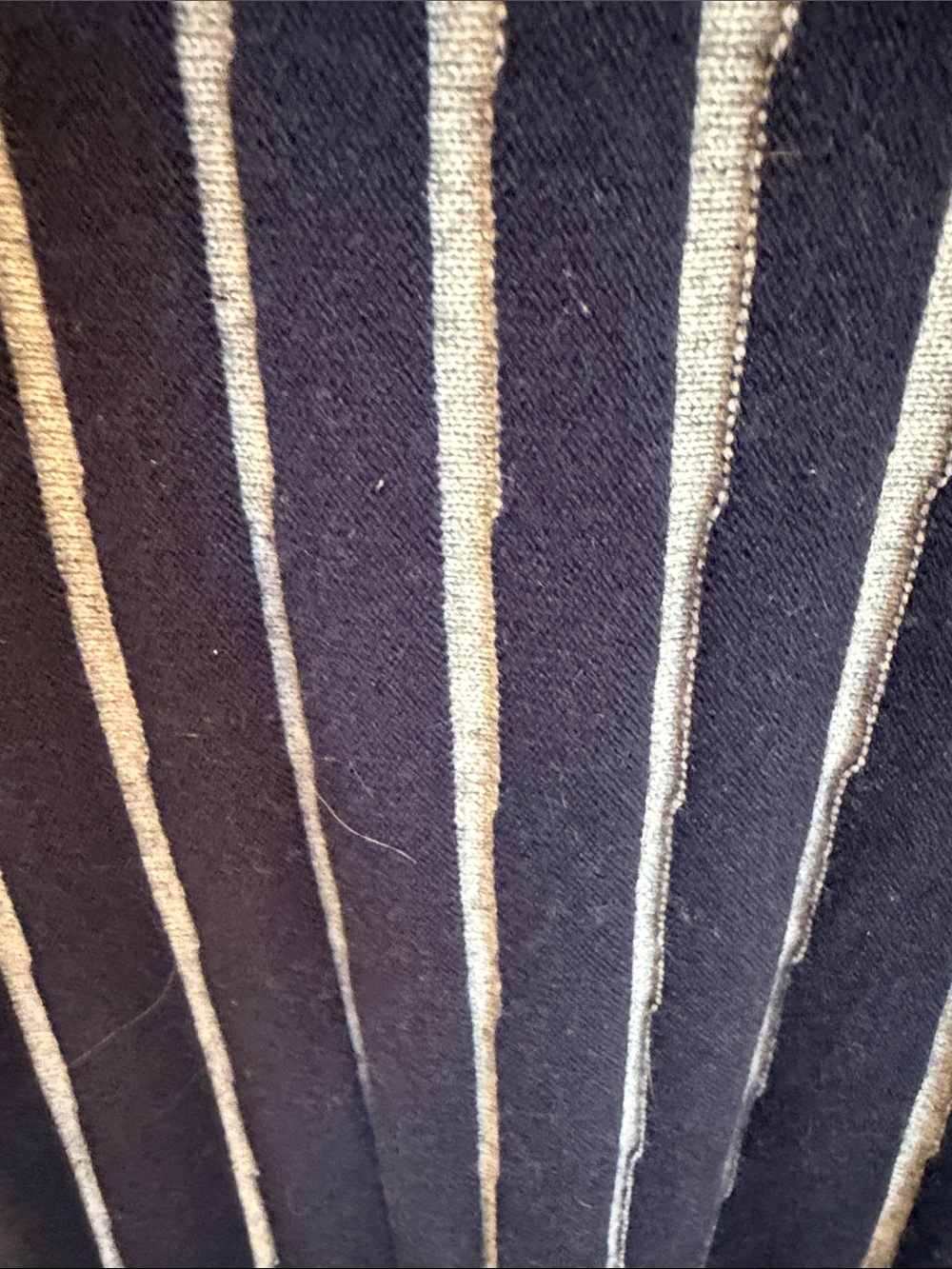 Pure Collection Navy and Cream Striped Knit Midi Skirt - Picture 2 of 8